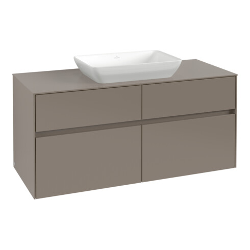 V&B Waschtischunterschrank Collaro 120x54,8x50cm, WT mittig, white oak