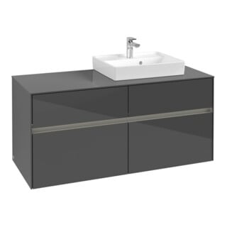 V&B Waschtischunterschrank Collaro 120x54,8x50cm, WT r, LED 8,8 W, glo Gr