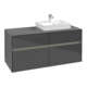 V&B Waschtischunterschrank Collaro 120x54,8x50cm, WT r, LED 8,8 W, glo Gr-1