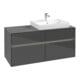 V&B Waschtischunterschrank Collaro 120x54,8x50cm, WT r, LED 8,8 W, glo Gr-3
