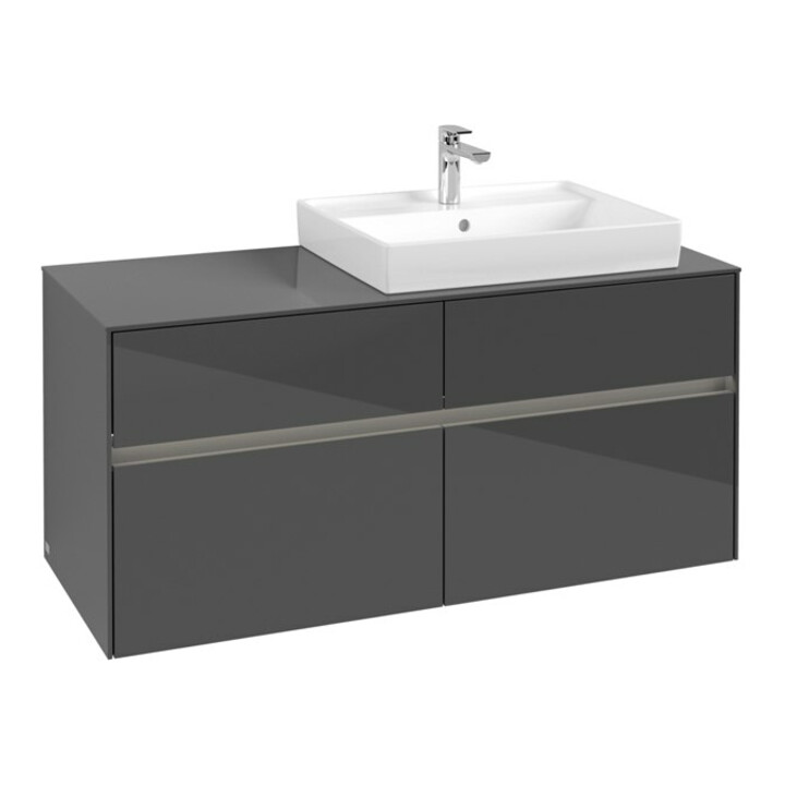 V&B Waschtischunterschrank Collaro 120x54,8x50cm, WT r, LED 8,8 W, glo Gr