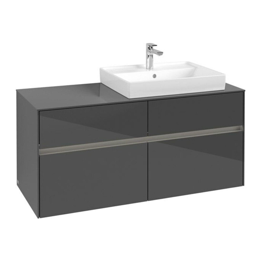 V&B Waschtischunterschrank Collaro 120x54,8x50cm, WT r, LED 8,8 W, glo Gr