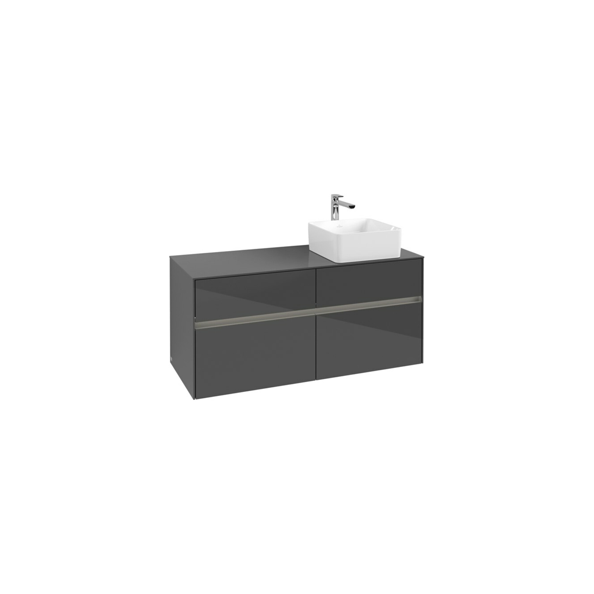 V&B Waschtischunterschrank Collaro 120x54,8x50cm, WT r, LED 8,8 W, glo Gr ; Villeroy & Boch