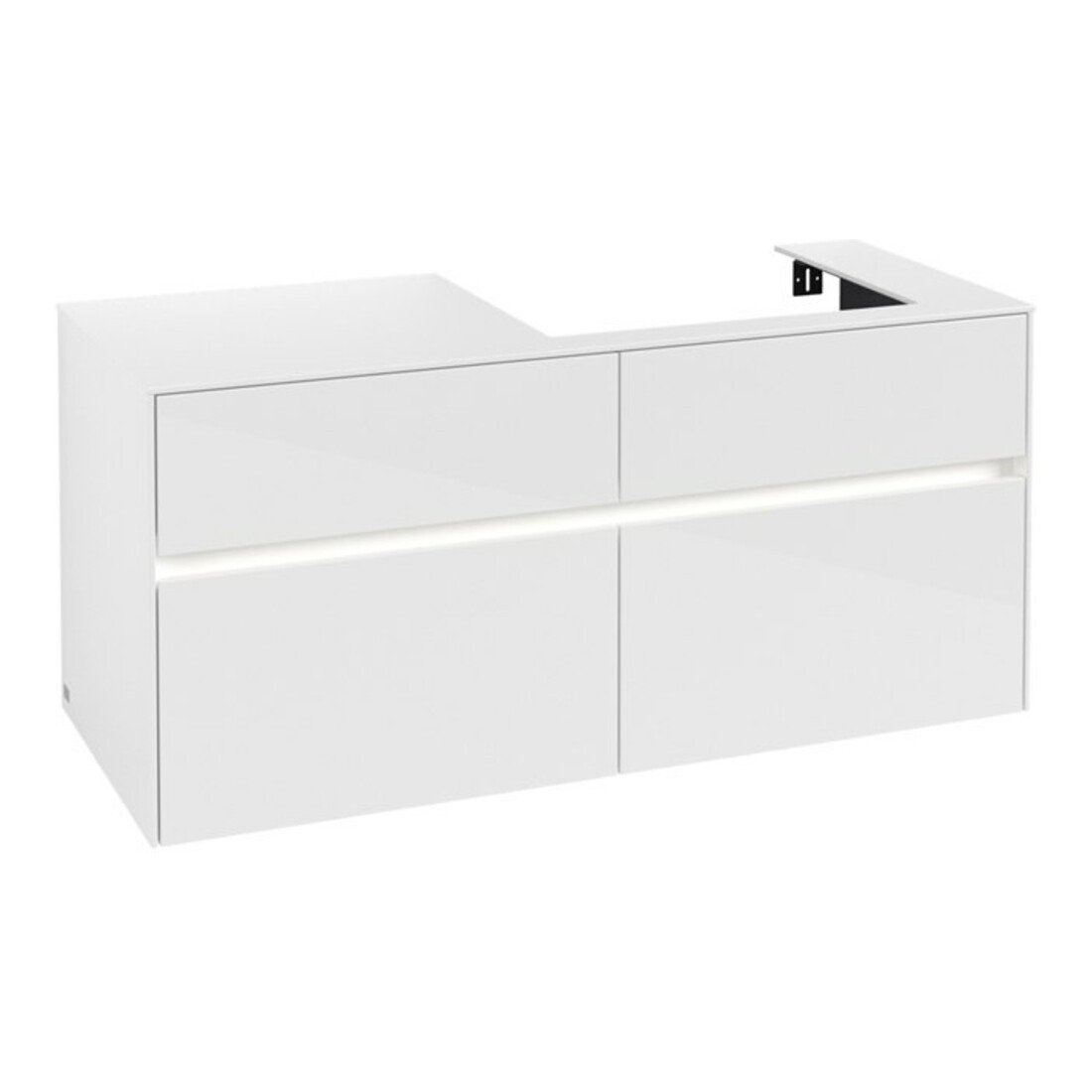 V&B Waschtischunterschrank Collaro 120x54,8x50cm, WT r, LED 8,8 W, glo wh.