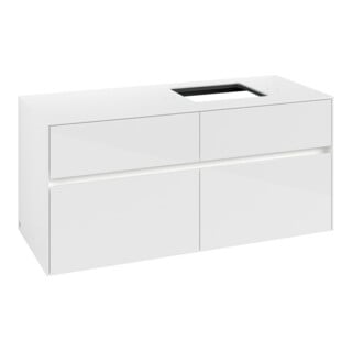 V&B Waschtischunterschrank Collaro 120x54,8x50cm, WT r, LED 8,8 W, glo wh.