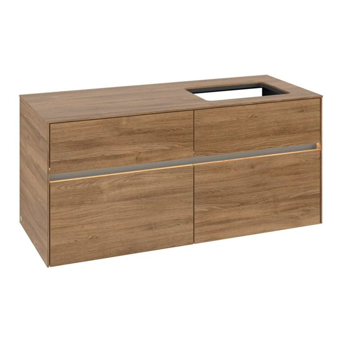 V&B Waschtischunterschrank Collaro 120x54,8x50cm, WT r, LED 8,8 W, Kan Oa