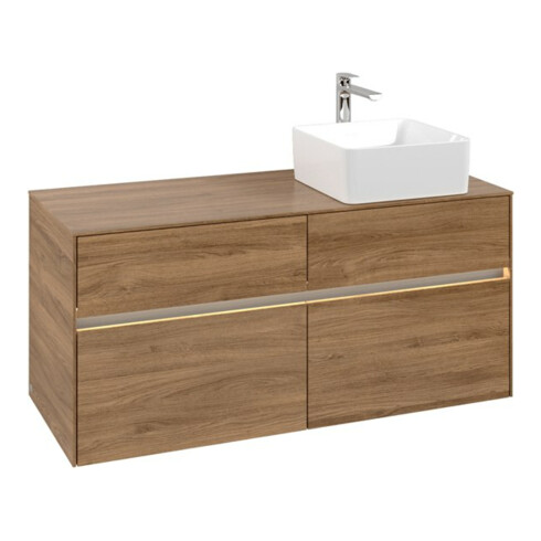 V&B Waschtischunterschrank Collaro 120x54,8x50cm, WT r, LED 8,8 W, Kan Oa