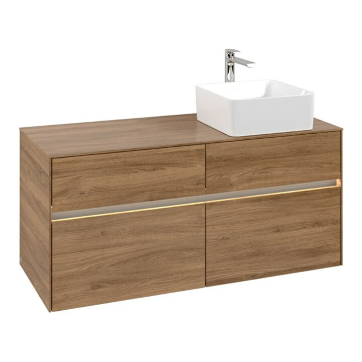 V&B Waschtischunterschrank Collaro 120x54,8x50cm, WT r, LED 8,8 W, Kan Oa