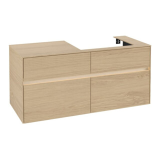 V&B Waschtischunterschrank Collaro 120x54,8x50cm, WT r, LED 8,8 W, Nord Oa