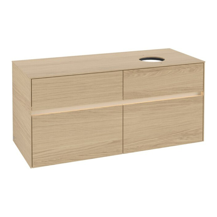 V&B Waschtischunterschrank Collaro 120x54,8x50cm, WT r, LED 8,8 W, Nord Oa