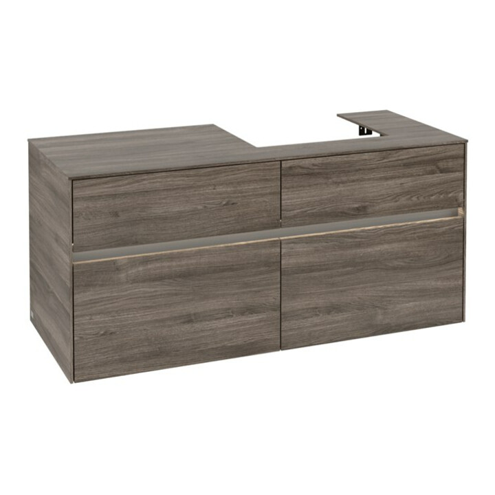 V&B Waschtischunterschrank Collaro 120x54,8x50cm, WT r, LED 8,8 W, st. Oa