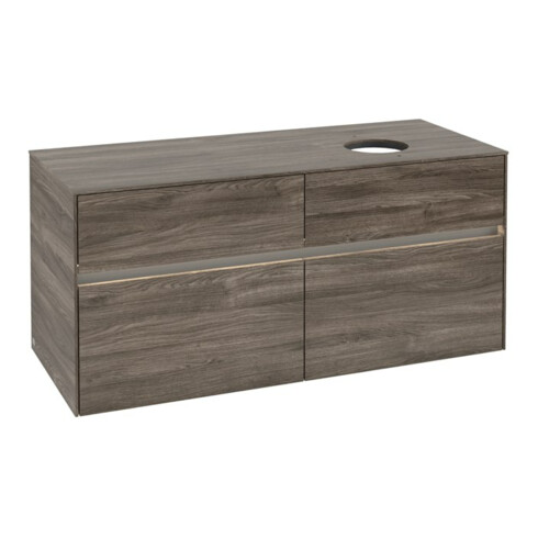 V&B Waschtischunterschrank Collaro 120x54,8x50cm, WT r, LED 8,8 W, st. Oa