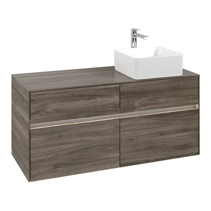 V&B Waschtischunterschrank Collaro 120x54,8x50cm, WT r, LED 8,8 W, st. Oa