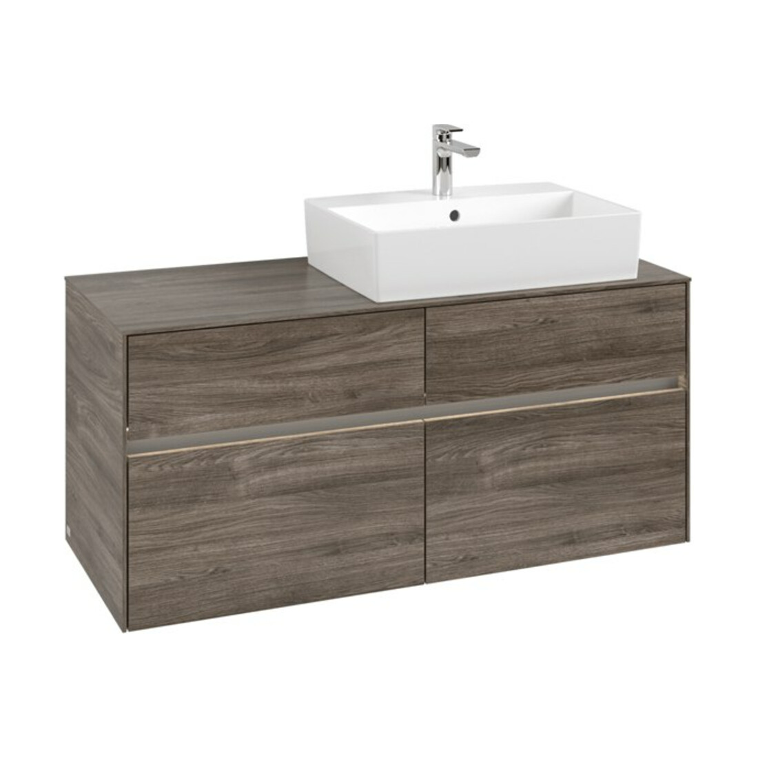 V&B Waschtischunterschrank Collaro 120x54,8x50cm, WT r, LED 8,8 W, st. Oa