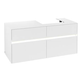 V&B Waschtischunterschrank Collaro 120x54,8x50cm, WT r, LED 8,8 W, wh. ma