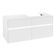 V&B Waschtischunterschrank Collaro 120x54,8x50cm, WT r, LED 8,8 W, wh. ma