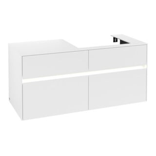 V&B Waschtischunterschrank Collaro 120x54,8x50cm, WT r, LED 8,8 W, wh. ma