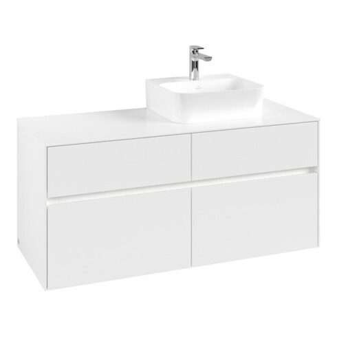 V&B Waschtischunterschrank Collaro 120x54,8x50cm, WT r, LED 8,8 W, wh. ma