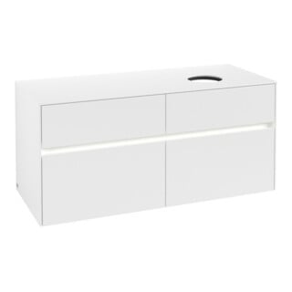 V&B Waschtischunterschrank Collaro 120x54,8x50cm, WT r, LED 8,8 W, wh. ma