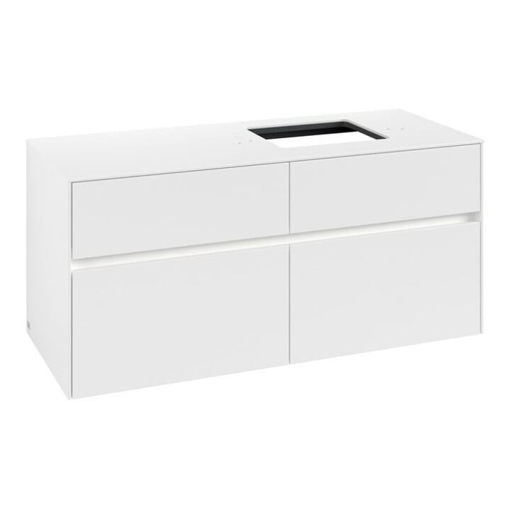 V&B Waschtischunterschrank Collaro 120x54,8x50cm, WT r, LED 8,8 W, wh. ma