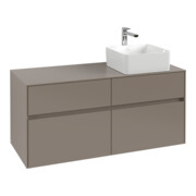 V&B Waschtischunterschrank Collaro 120x54,8x50cm, WT r, LED 8,8 W, wine r