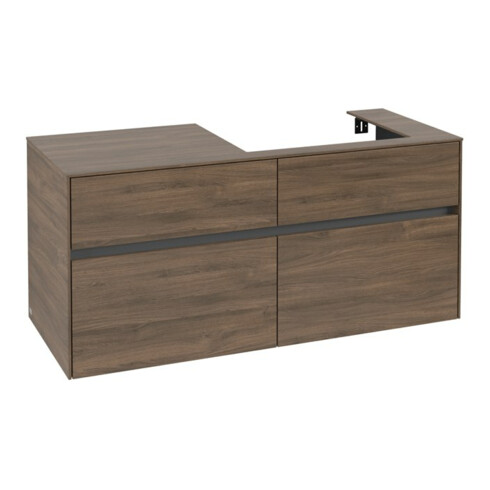 V&B Waschtischunterschrank Collaro 120x54,8x50cm, WT rechts, arizona oak