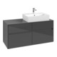 V&B Waschtischunterschrank Collaro 120x54,8x50cm, WT rechts, glossy grey-1