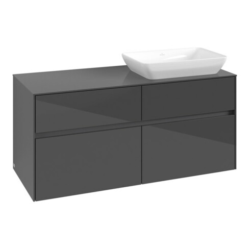 V&B Waschtischunterschrank Collaro 120x54,8x50cm, WT rechts, glossy grey