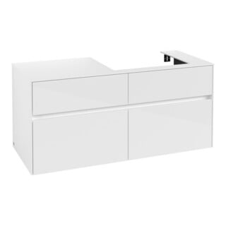 V&B Waschtischunterschrank Collaro 120x54,8x50cm, WT rechts, glossy white