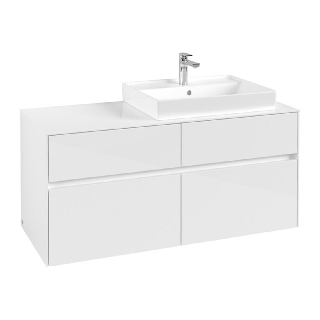 V&B Waschtischunterschrank Collaro 120x54,8x50cm, WT rechts, glossy white