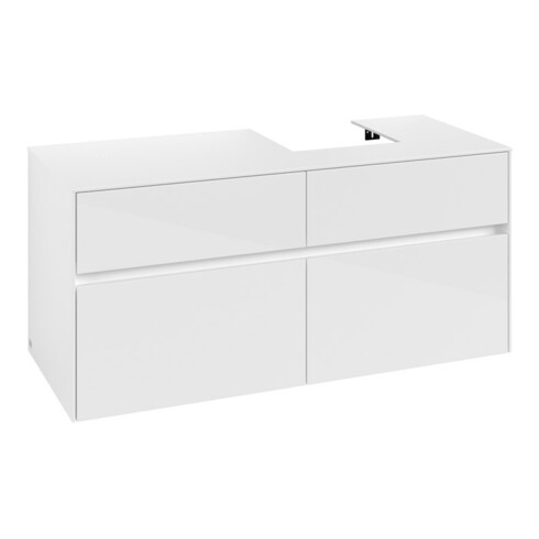 V&B Waschtischunterschrank Collaro 120x54,8x50cm, WT rechts, glossy white