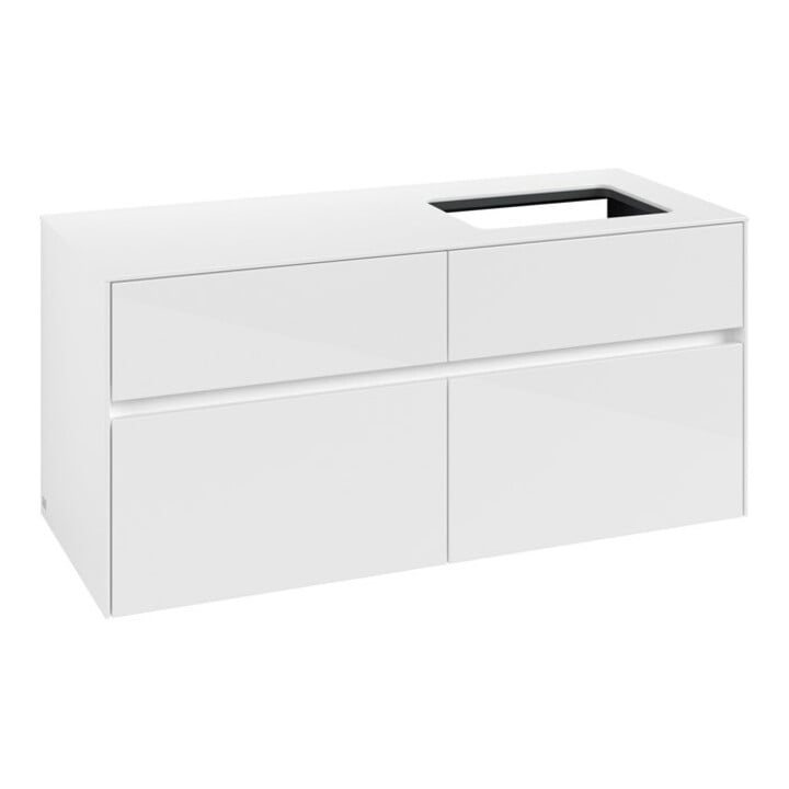 V&B Waschtischunterschrank Collaro 120x54,8x50cm, WT rechts, glossy white