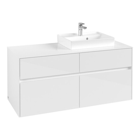 V&B Waschtischunterschrank Collaro 120x54,8x50cm, WT rechts, glossy white