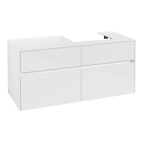 V&B Waschtischunterschrank Collaro 120x54,8x50cm, WT rechts, glossy white