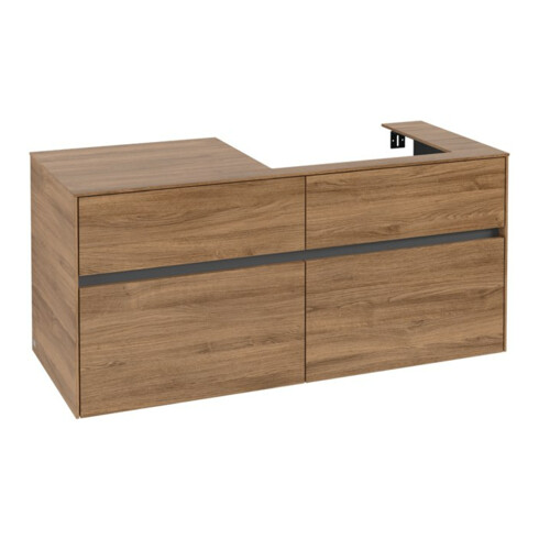V&B Waschtischunterschrank Collaro 120x54,8x50cm, WT rechts, kansas oak