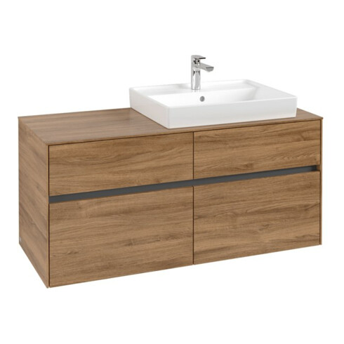 V&B Waschtischunterschrank Collaro 120x54,8x50cm, WT rechts, kansas oak