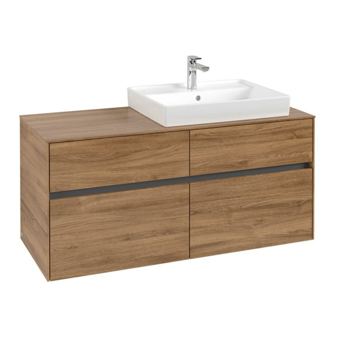 V&B Waschtischunterschrank Collaro 120x54,8x50cm, WT rechts, kansas oak