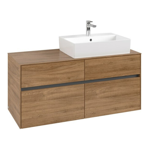 V&B Waschtischunterschrank Collaro 120x54,8x50cm, WT rechts, kansas oak