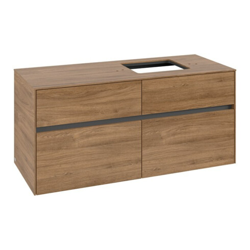 V&B Waschtischunterschrank Collaro 120x54,8x50cm, WT rechts, kansas oak