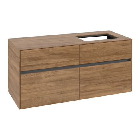 V&B Waschtischunterschrank Collaro 120x54,8x50cm, WT rechts, kansas oak