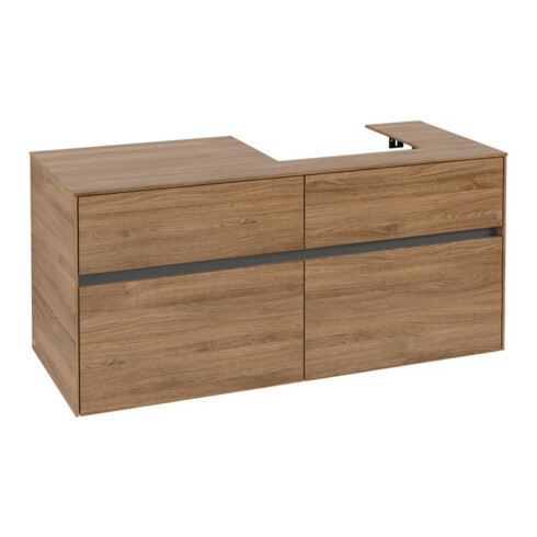 V&B Waschtischunterschrank Collaro 120x54,8x50cm, WT rechts, kansas oak