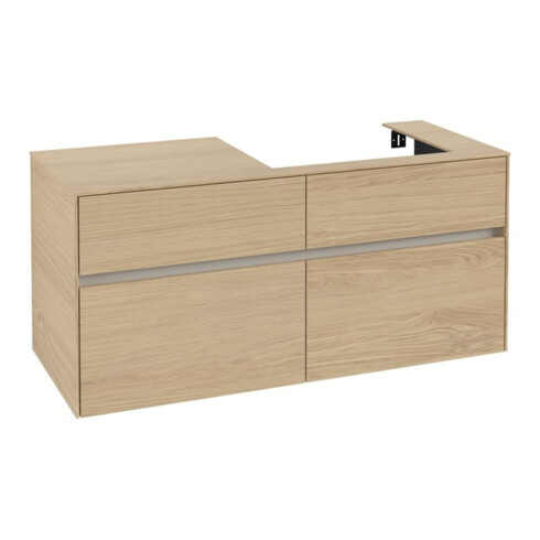 V&B Waschtischunterschrank Collaro 120x54,8x50cm, WT rechts, nordic oak