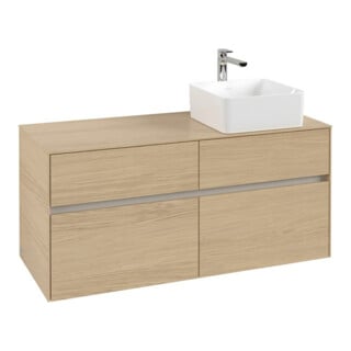 V&B Waschtischunterschrank Collaro 120x54,8x50cm, WT rechts, Nordic Oak