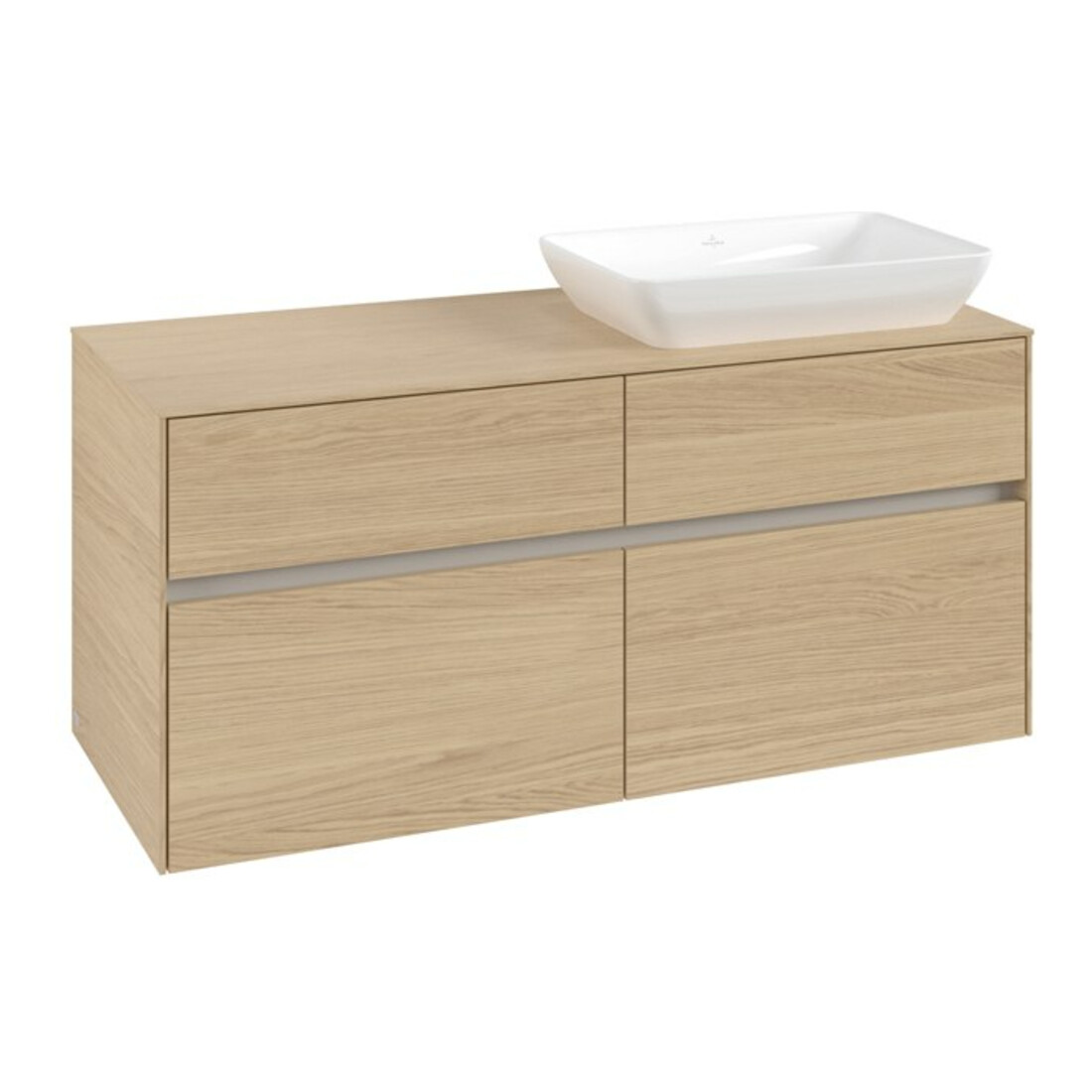 V&B Waschtischunterschrank Collaro 120x54,8x50cm, WT rechts, nordic oak