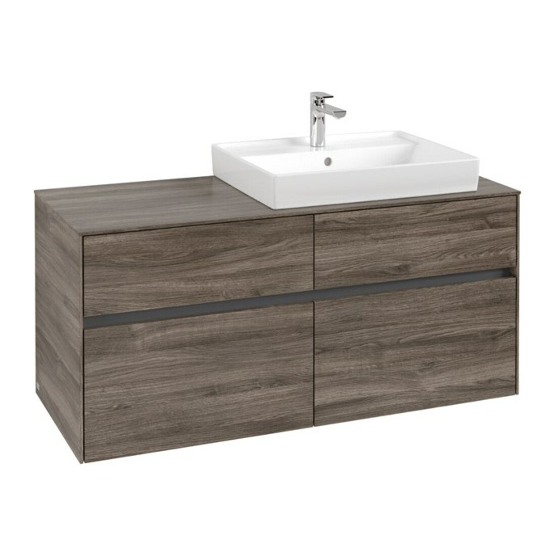 V&B Waschtischunterschrank Collaro 120x54,8x50cm, WT rechts, stone oak