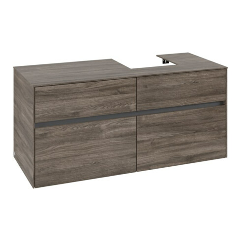 V&B Waschtischunterschrank Collaro 120x54,8x50cm, WT rechts, stone oak