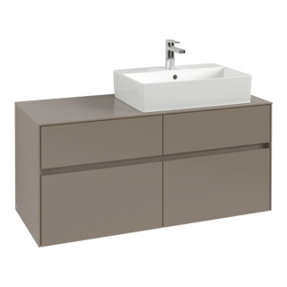 V&B Waschtischunterschrank Collaro 120x54,8x50cm, WT rechts, volcano black