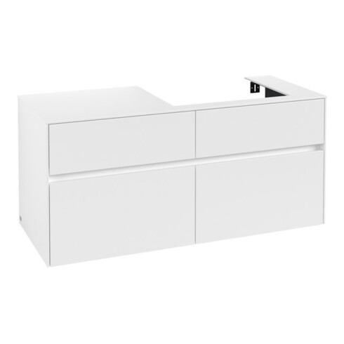 V&B Waschtischunterschrank Collaro 120x54,8x50cm, WT rechts, white matt