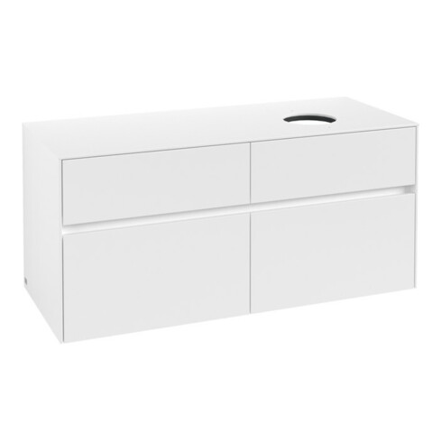 V&B Waschtischunterschrank Collaro 120x54,8x50cm, WT rechts, White Matt