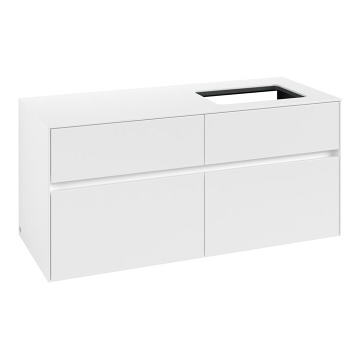 V&B Waschtischunterschrank Collaro 120x54,8x50cm, WT rechts, white matt